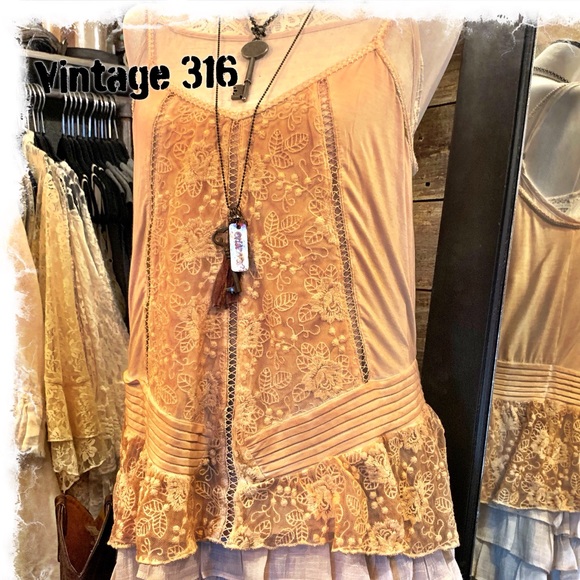 LAST ONE Madam Victoria Tank - HONEY - Picture 4 of 7